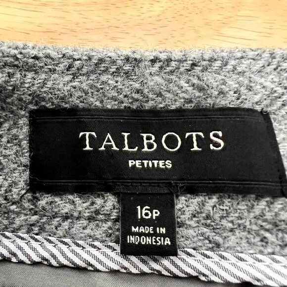 Talbots Womens Wool Blend A-Line Skirt Above Knee Gray Size 16P Zip - Picture 8 of 9